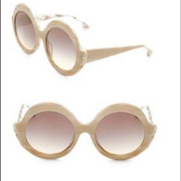 NWT Alice + Olivia Stacey Cream Horn Sunglasses - Picture 3 of 4